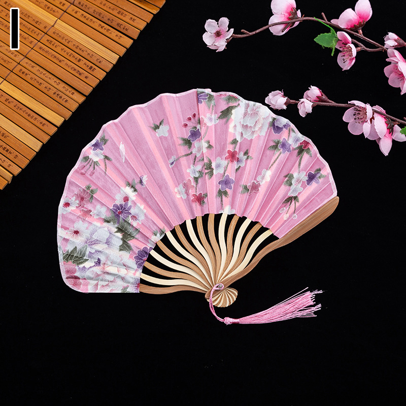 Chinese Classic Folding Fan Hand Held Fan Bamboo Paper Folding Fan Party Wedding Decor Vintage Portable Dance Folding Hand Fans: I