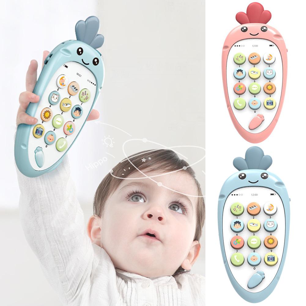 Electronic English Learn Cellphone Toys Hand-Eye Coordination Analog Dialing Cartoon Telephone Baby Educational