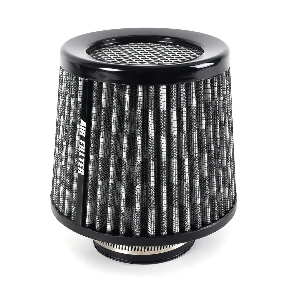 Car Air Filter High Flow Cone Cold Air Intake Filter Auto Modification Accessories Air-Filter Mesh Cone Universal 76mm 3inch: army green