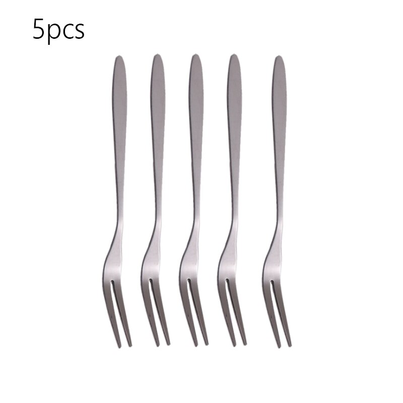 Widelec robić owoców ze stali nierdzewnej kolorowe przekąnarty deser ciasto widelce sałatkowe impreza stołówka sztućce narzędzia kuchenne вилка столовые приборы: C