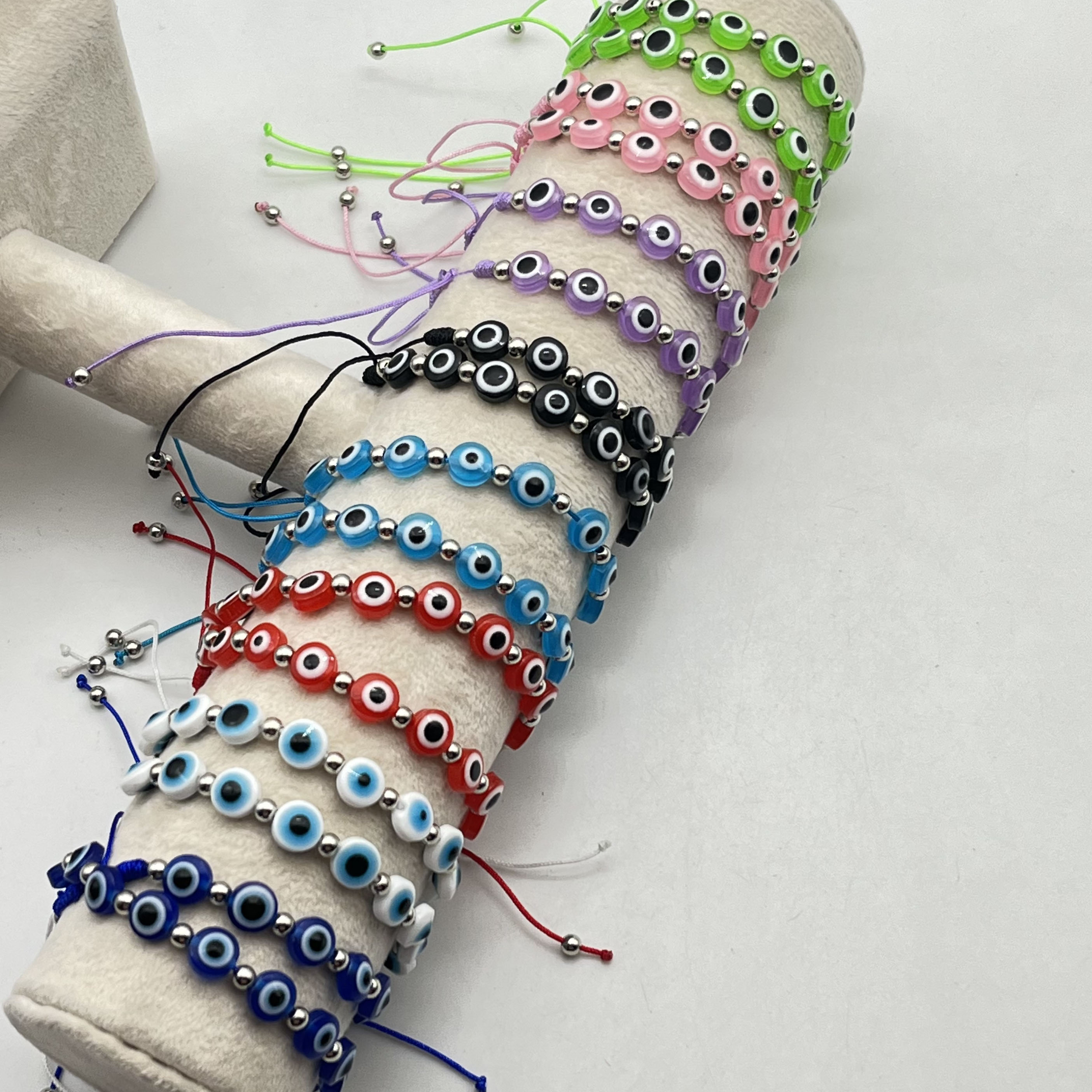 12 Pcs Evil Eye Armbanden Colorfu Enkelband Boho Hand-Geweven Geluk Armband Voor Moeder Vader Meisje Jongen Armband