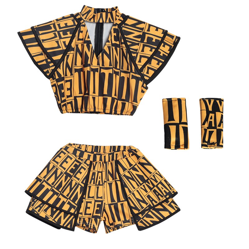 Hip Hop Dance Costumes Girls Catwalk Jazz Performance Clothing Modern Outfit Children Cheerleaders Street Dancing Wear DNV12989