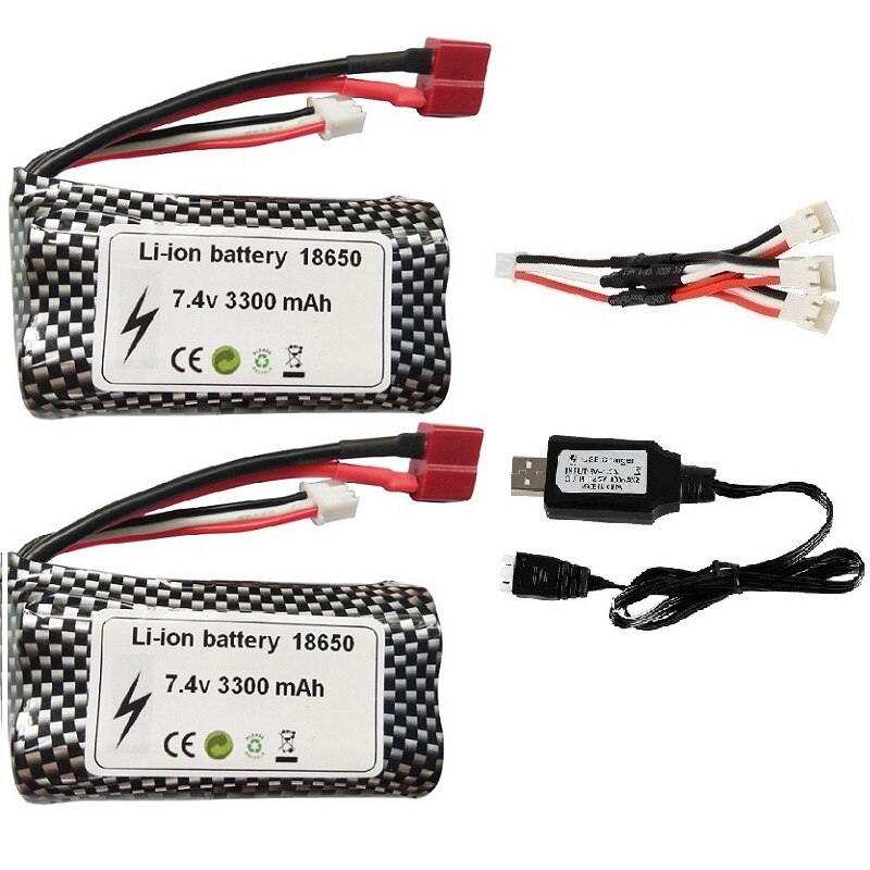 (T) wltoys 10428 12429 12423 12427 12401 12402 12402-A 12402A Parti di Automobili del RC 7.4V 3300MAH Batteria lipo 2S 18650: VIOLA
