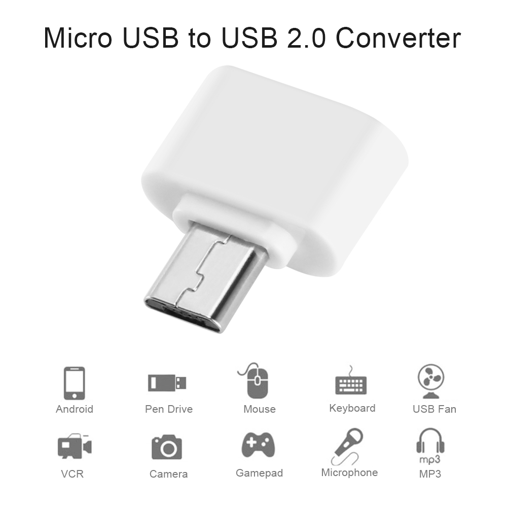 OTG Mikro USB Zu USB 2,0 Buchse Konverter Adapter Clever Verbindung Bausatz Adapter Für Smartphone/Tastatur/Maus/Digital Kamera Ect.: Weiß