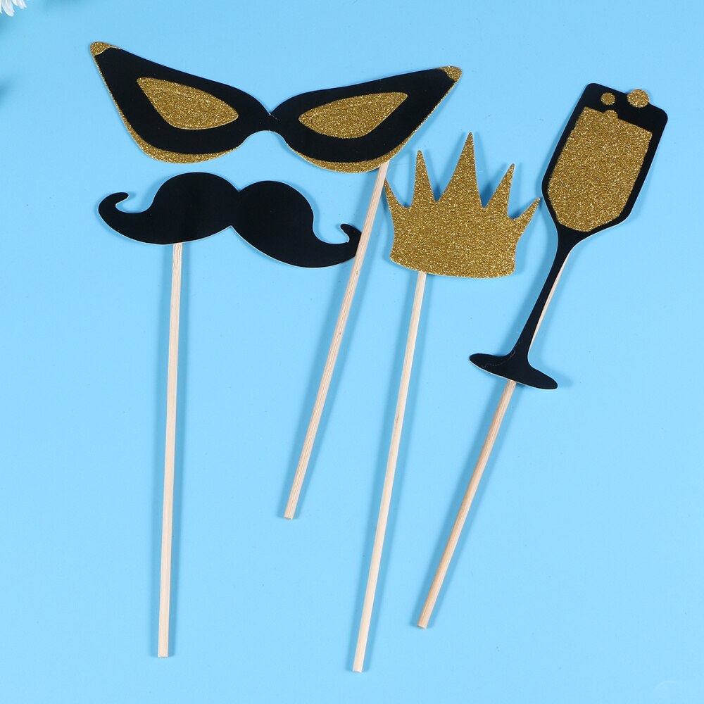 12 stücke Party Prop Set Lustige Glitter Dekorative Photo Booth Requisiten Partei Liefert für Hochzeit Foto Party