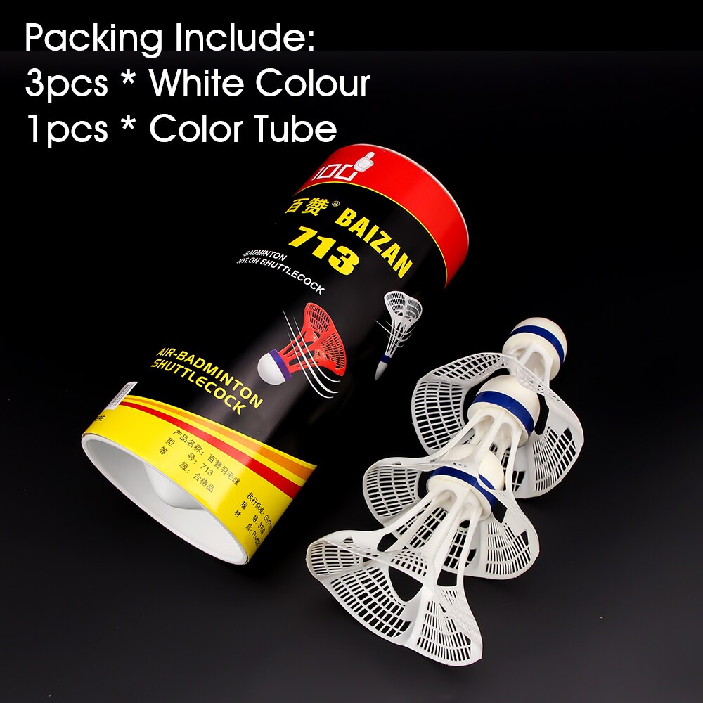 Welkin Originele Airshuttle Outdoor Badminton Airshuttle Plastic Bal Nylon Shuttle Ball Stabiele Weerstand 3 Stks/pak: 3PCS White