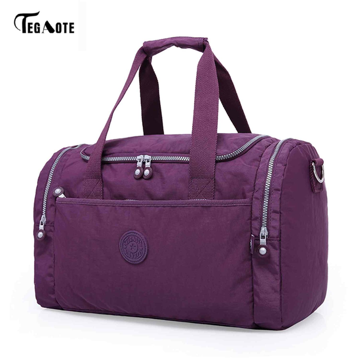 TEGAOTE femmes sacs de voyage grande capacité étanche bagages sac de sport fourre-tout décontracté grand week-end voyage sac touristique: Purple