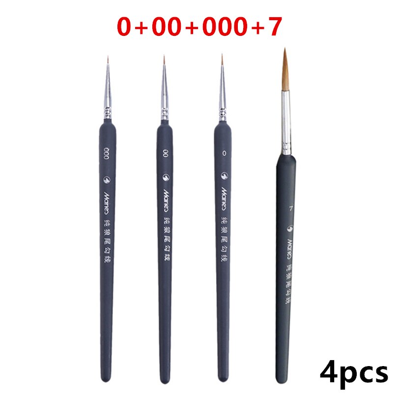 10Pcs/set Nylon Artist Paint Brush Watercolor Acrylic Wooden Handle Painting Brushes Art Supplies Stationery: J