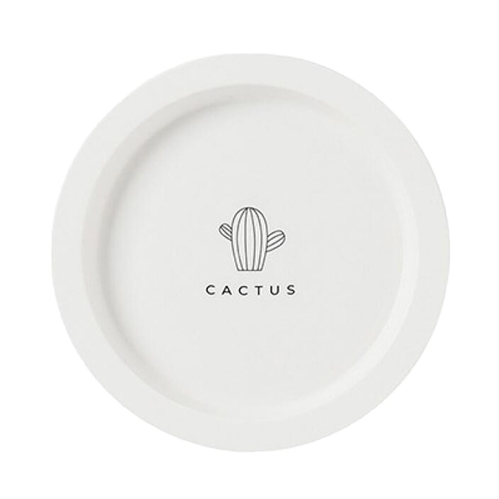 8&#39;&#39; Appetizer Platter Salad Fruits Snacks Plates Microwave &amp; Dishwasher Safe: White Cactus