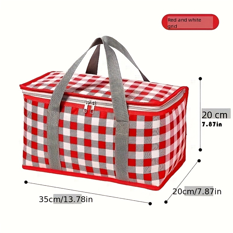 Large Capacity Insulated Picnic Basket-Foldable Outdoor Refrigerated Bag with Thick Aluminum Foil Lining and Multi Layer