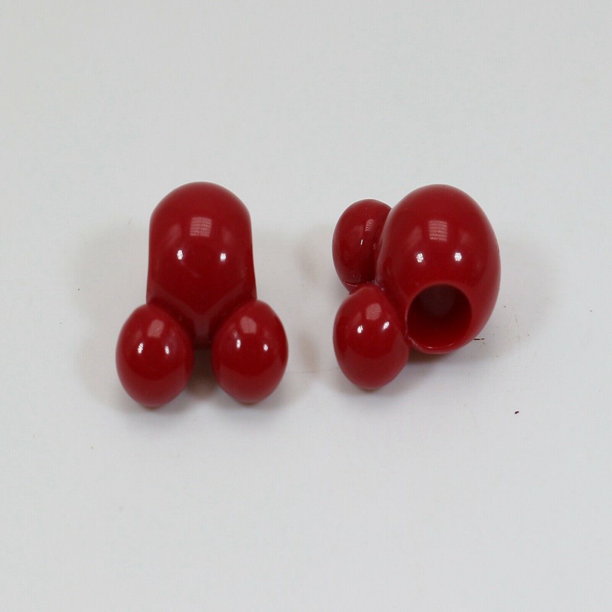 Craft DIY Black Red Color Acrylic Mouse Face Charm Beads 14mm 16mm Large Hole