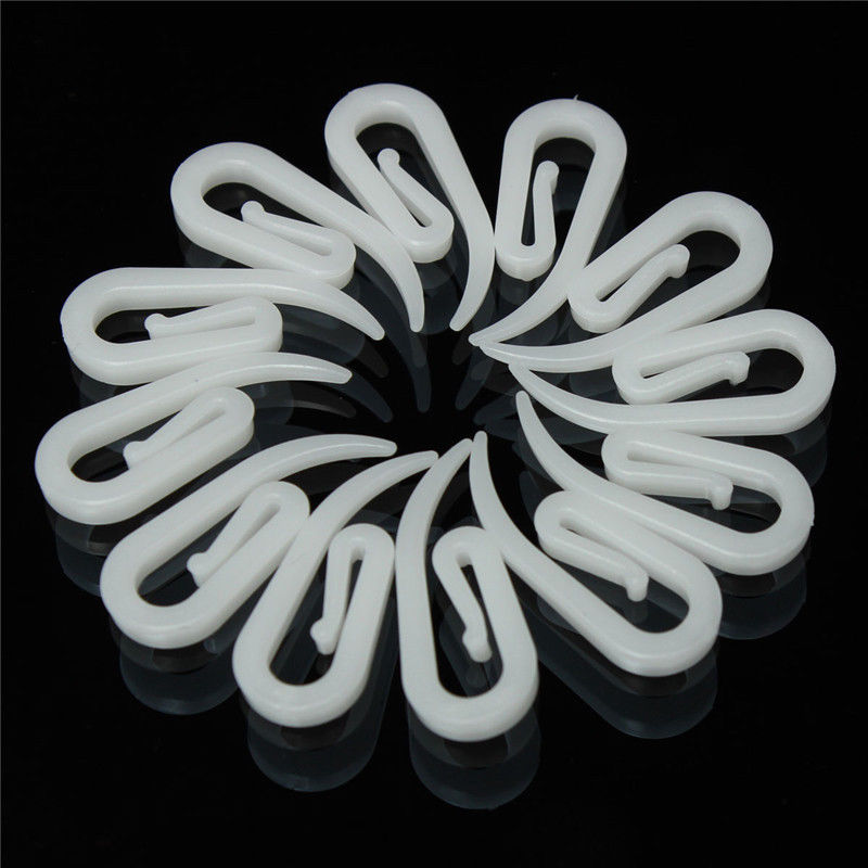 100Pcs Plastic Hanging Curtain Hooks Rings Hanger For Car Caravan Home