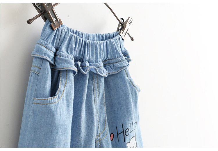 Mädchen Jeans Frühling Sommer Dünne Art Baby Fuß Mund Anti-moskito verlieren Beiläufige Hosen Sieben-punkt Hosen für freundlicher Mädchen Jeans