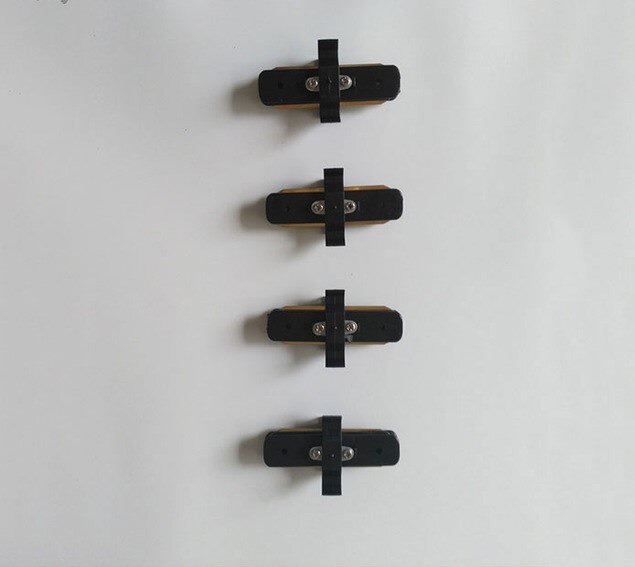 4 stuks LED track rail 2 Draad Universele Rail Connector Voor Moderne Lamp 0.5M dikke aluminium spoor licht LED spotlight rails: 4 connector black I