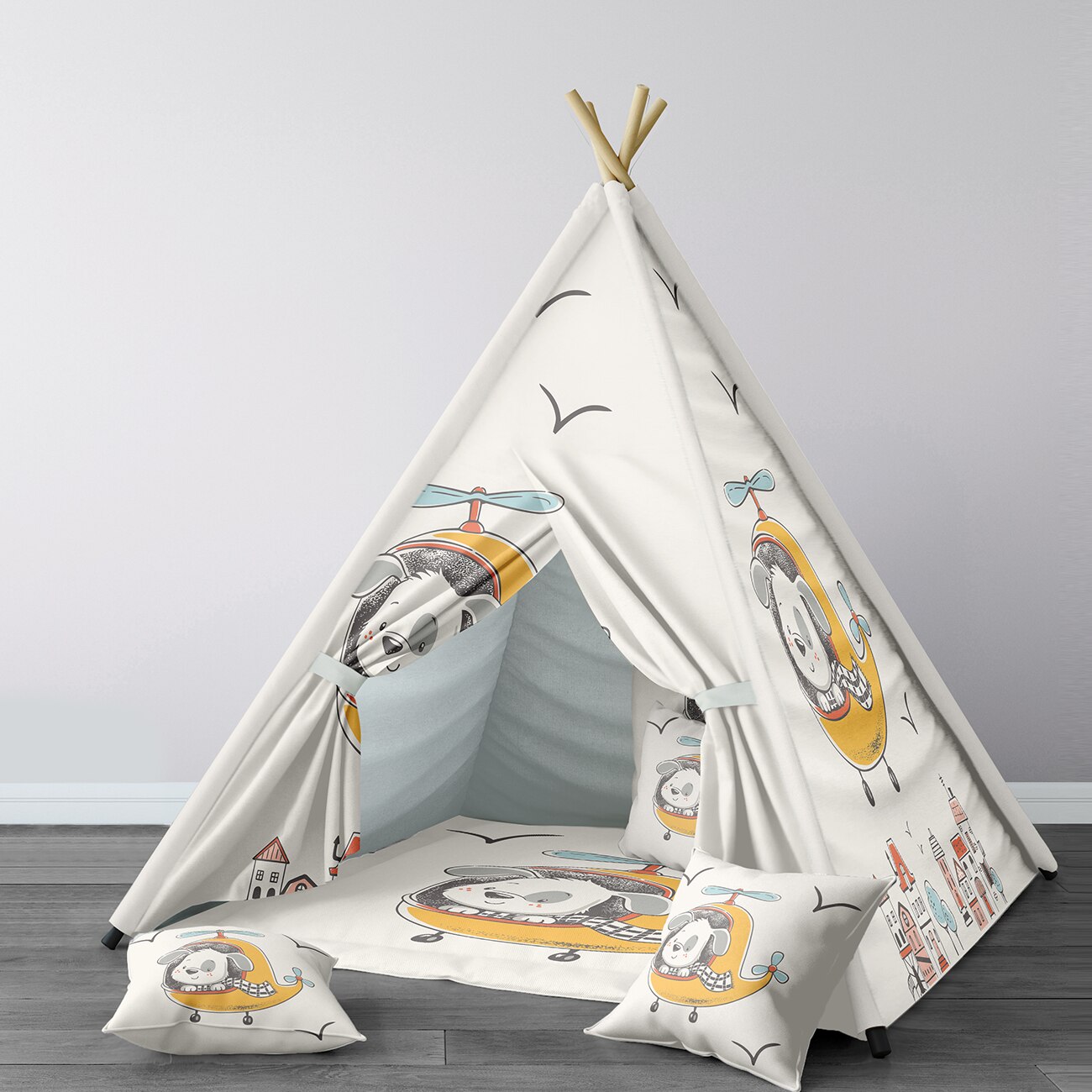 Spelen Tent Voor Kinderen Wigwam Draagbare Indoor Speeltuin Tenten Kinderen Slaapkamers Hond Rijden Helicopter Huis Model 136
