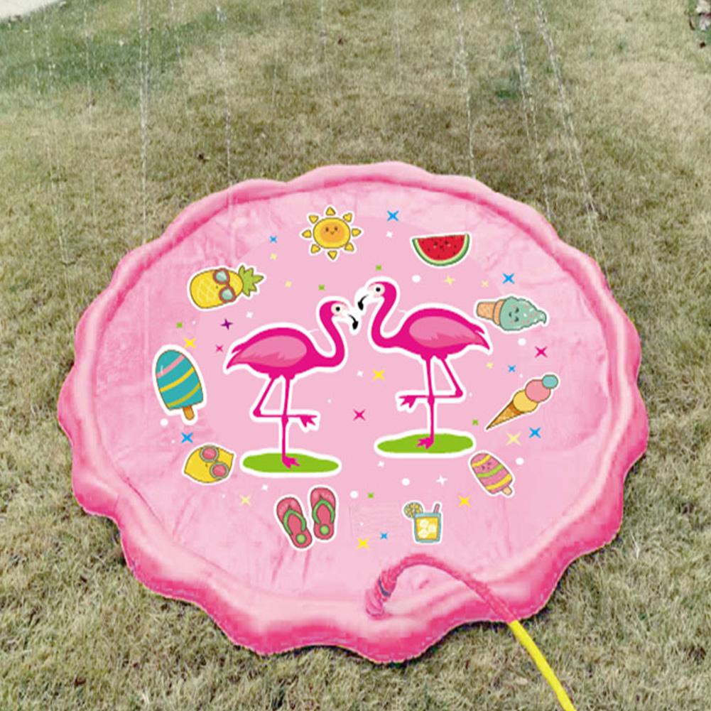 Tapis de jeu gonflable pour pelouse, 170cm tapis d'arrosage épais et écologiques, rose, pour l'extérieur, pour l'été