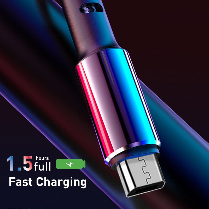 Câble Micro USB 2,4 a pour recharge rapide et transfert de données, cordon pour téléphone portable, compatible avec Samsung S6 Xiaomi Redmi Note 4 Android