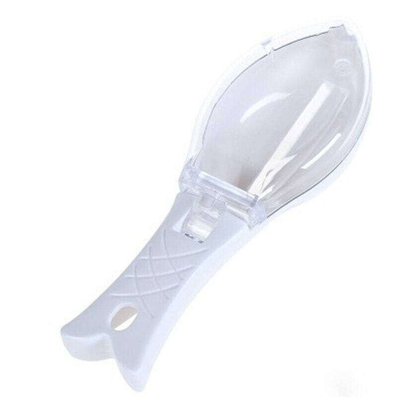 1PC Kitchen Tool practical Fast cleaning Fish Skin Scales Scaler Brush Peeler Scale shaver fish-scale plane fish scales flake: White