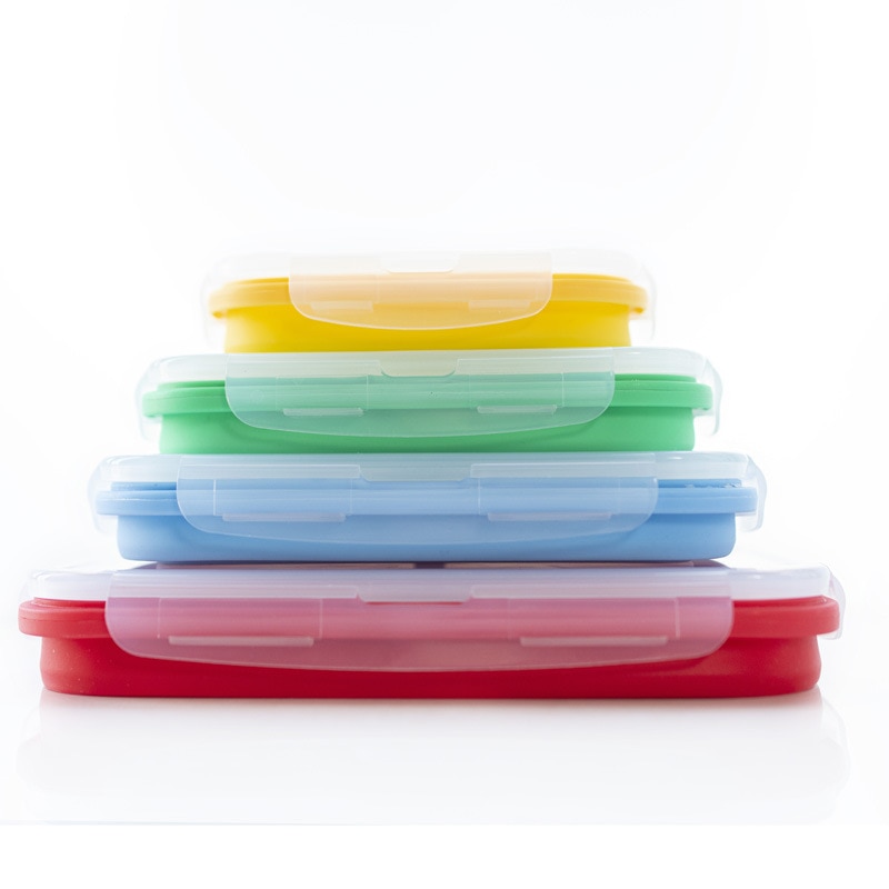 Collapsible Silicone Food Container Portable Bento Lunch Box Microware Home Kitchen Outdoor Food Storage Containers Box
