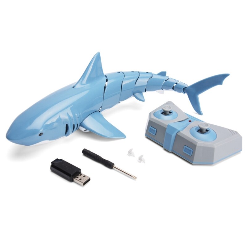 Haai Afstandsbediening Speelgoed, 2.4G Afstandsbediening Gesimuleerde Shark Boot, onderwater Afstandsbediening Elektrische Racing Boot Speelgoed Zwembad Gxmb