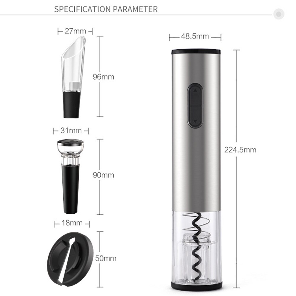 Ouvre-bouteille de vin électrique Rechargeable, tire-bouchon, ensemble de coupe en aluminium, ouvre-bouteille automatique pour gadgets de cuisine de vin, ouvre-boîte