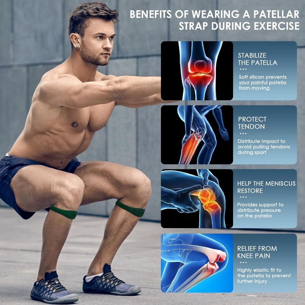 Silicone Patella Tendon Knee Straps Fixed Protection Knee Care Knee Sports Support Band Knee Support Flexible Patella Knee Strap