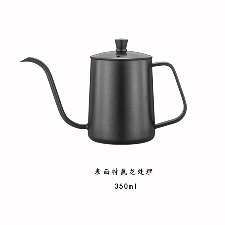 350ml 600ml Coffee Tea Pot Goose neck tea pot Hand coffee maker Drip Kettle Non-stick Coating Food Grade Stainless Steel: 350ml Teflon A