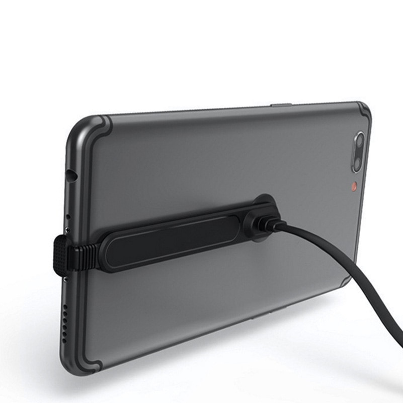 Câble de chargement Micro USB noir de 1M | Pour Iphone Android Gaming cordon de charge de Type C câbles de chargeur rapide de jeu avec support de téléphone