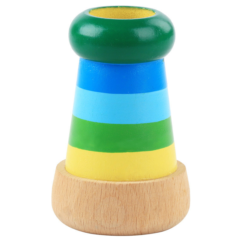 Houten Magic Bee-eye Multi-prisma Effect Caleidoscoop Kinderen Begrijpen Educatief Vroege Onderwijs Speelgoed: Black