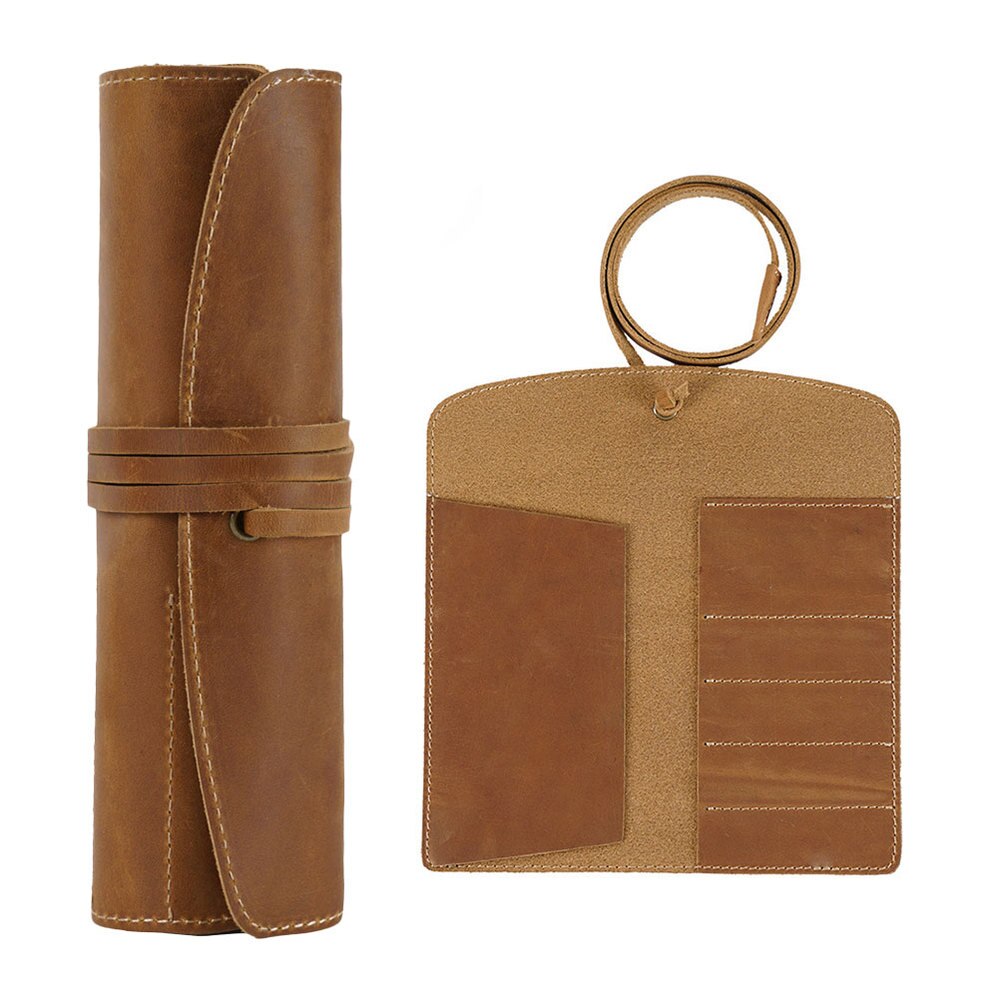Leren Pennen Etui Houder - Vintage Retro Rolmodel - Voor Rollerball, Vulpen, Balpen: Afbeelding 1