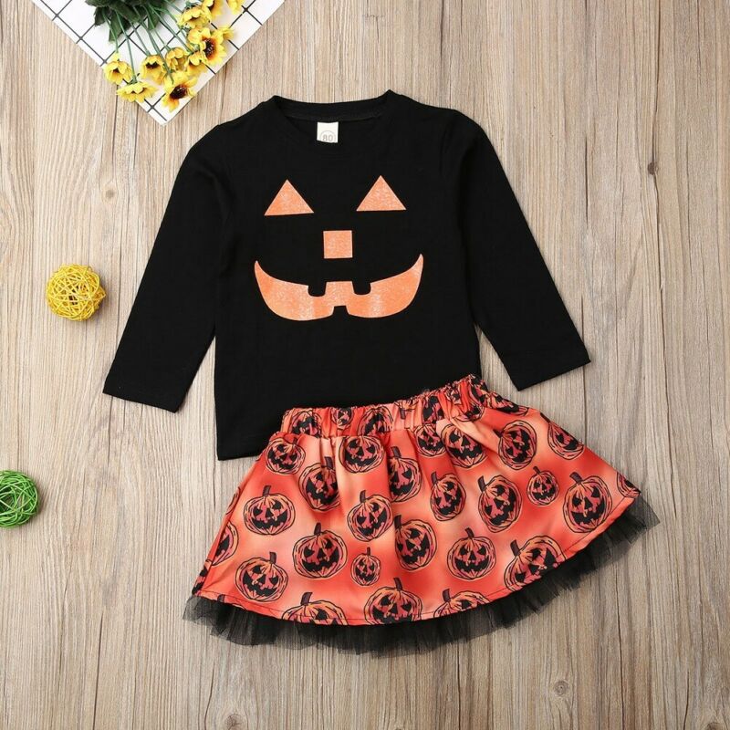 Baby Meisje Tops Rokken Jurk Set Outfits Peuter Fall Winter Halloween Kleding