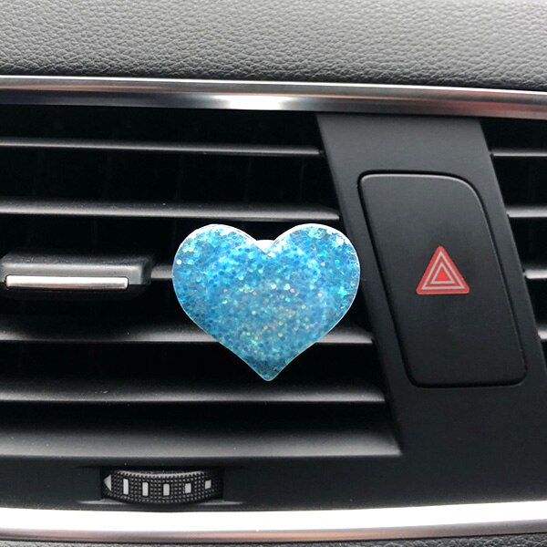 Bling Auto Accessoires Voor Meisjes Auto Aroma Diffuser Mini Hart Vorm Aroma Voor Auto Luchtverfrissers Auto Parfum Auto Air Vent clip: Blauw