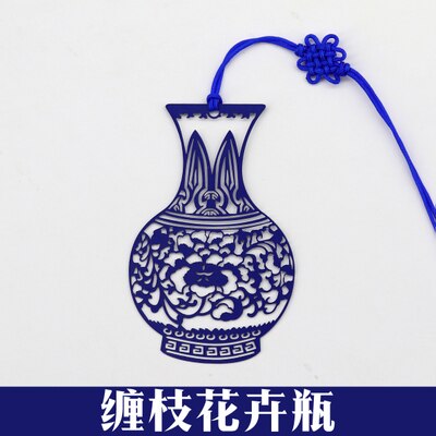 Metalen blauw en wit porselein chinese klassieke stijl paperclips grappige kawaii bladwijzer briefpapier markeerclip kinderen: A