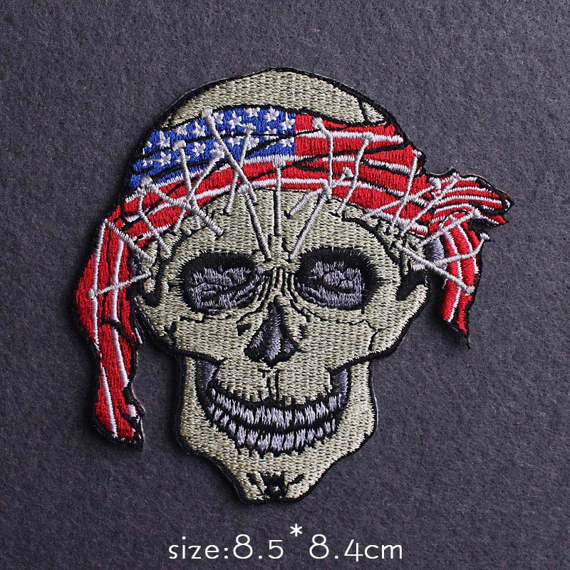 Nicediy Diy Schedel Patch Ijzer Op Patches Voor Kleding Applique Geborduurde Patches Voor Kleding Punk Patch Voor Jas Rugzak: PE5688CT