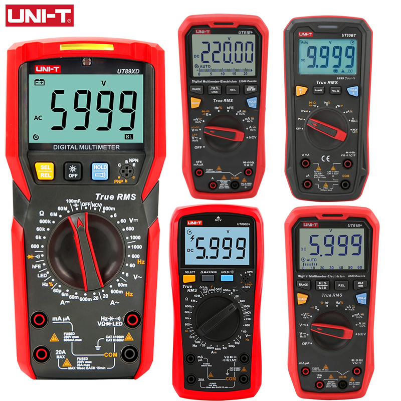 UNI-T Multímetro Profissional UT890C UT890D + UT89X UT89XD UT89XE UT60S UT60BT UT61B + UT61D + UT61E Plus Multímetro Elétrico