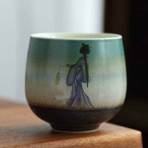 Håndlavet te mester kop keramisk te skål håndmalet te kop ovn personlig enkelt-kop ren: -en