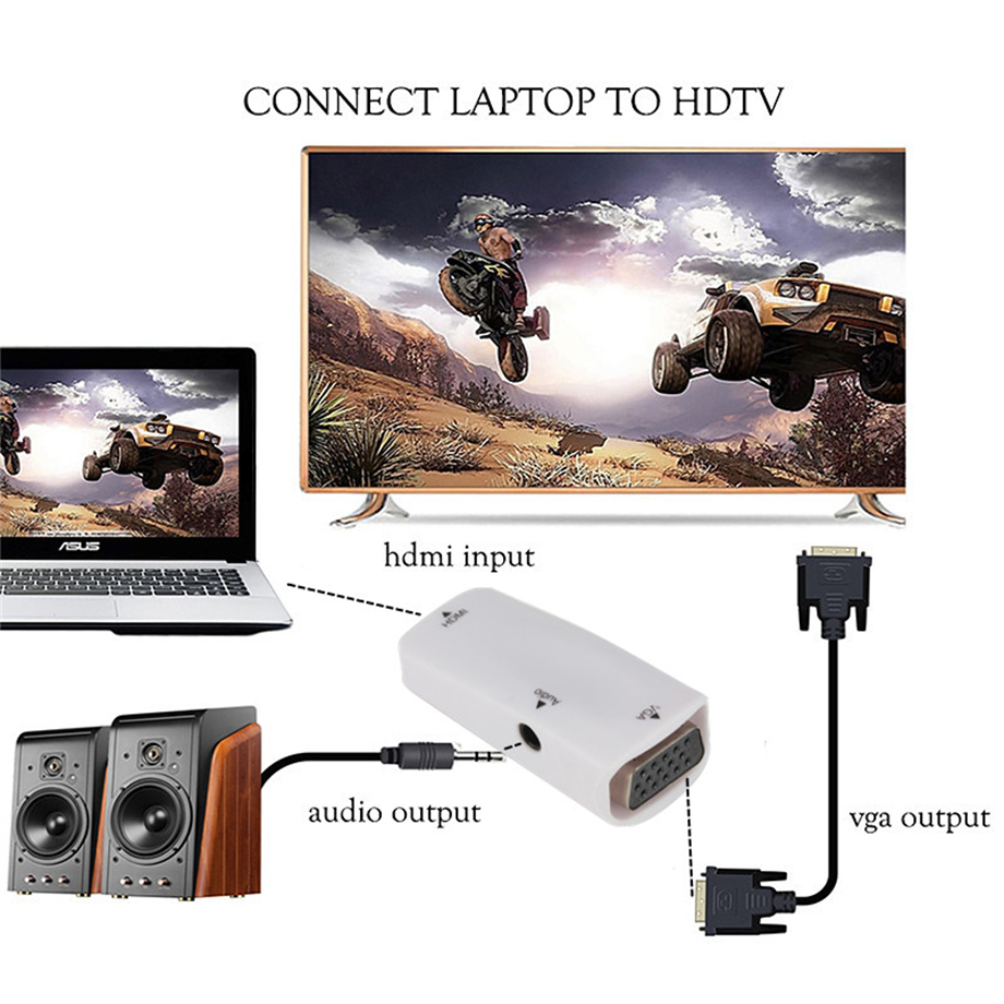 Pzzpss Hdmi Naar Vga Adapter Vrouwelijke Aan Vrouwelijke Hd 1080P Hdmi Naar Vga Converter Voor Pc Laptop Tv Box computer Display Projector