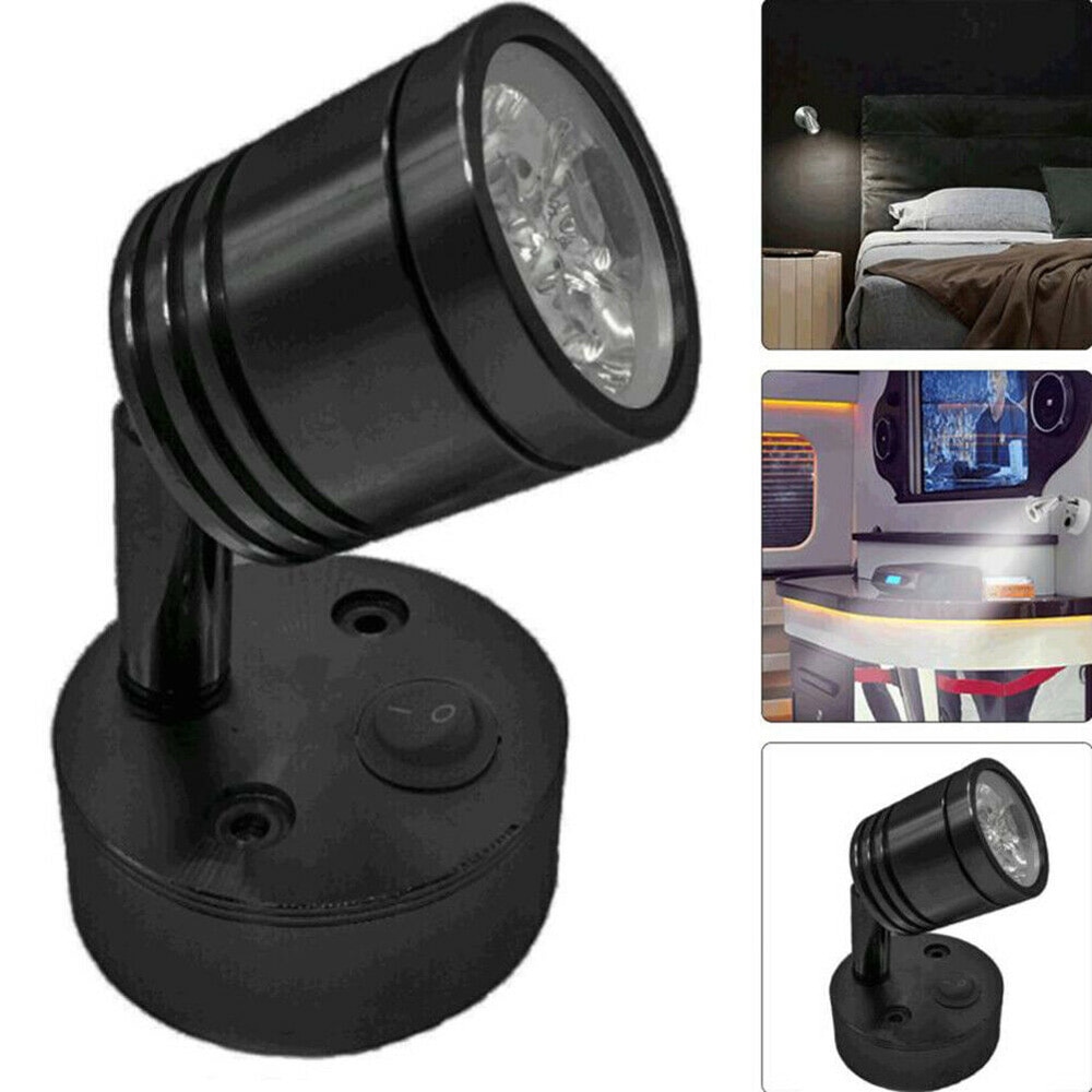 2x spots led pour liseuse, interrupteur, camping-car, caravane, bateau 12v camping-car, flexible