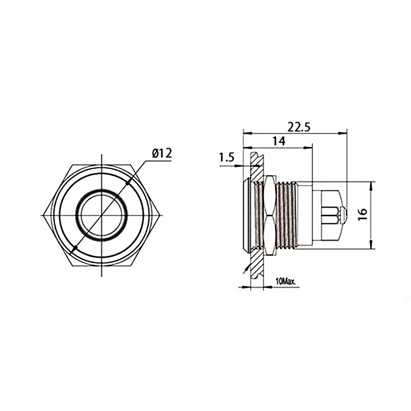 1PC 16mm LED Metal Indicator Light Waterproof Signal Lamp Warning Lights 12V 24V 220V Volts Red Blue For Dashboard Boat Light
