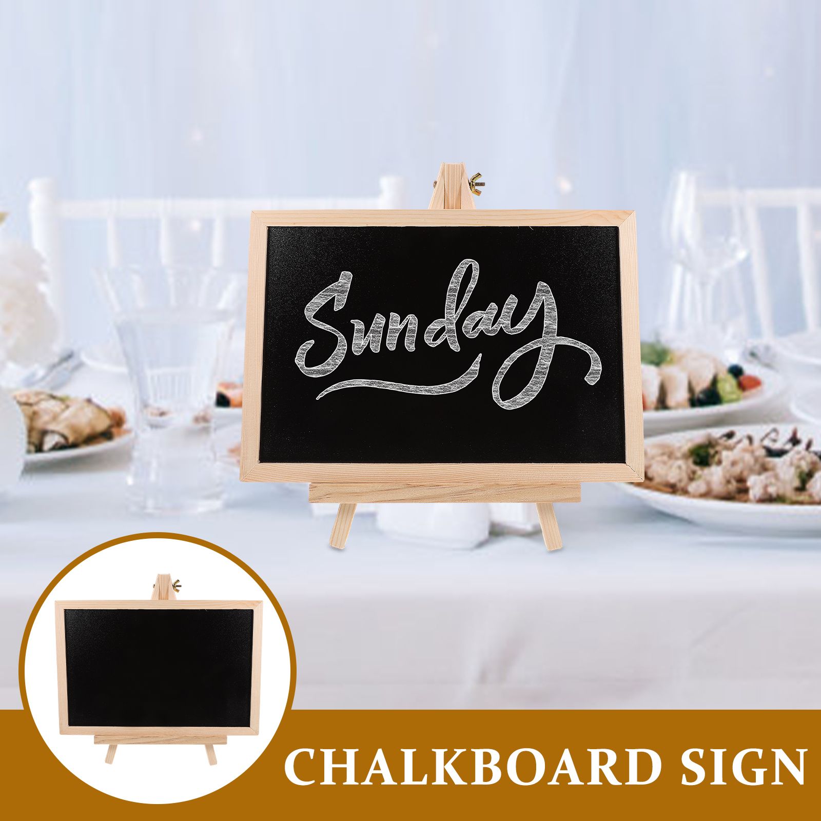 Skrivetavle med stativ 20 x 30cm enkeltsidet tavle dekorativ børnetavle i træ kridtmenu enkle tavler husholdnings lille