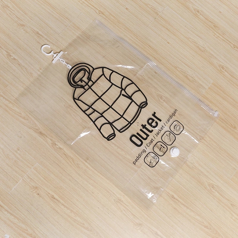 Bolsa colgante de compresión al vacío para el hogar, bolso de almacenamiento de ropa a prueba de humedad, con Tirador Lateral