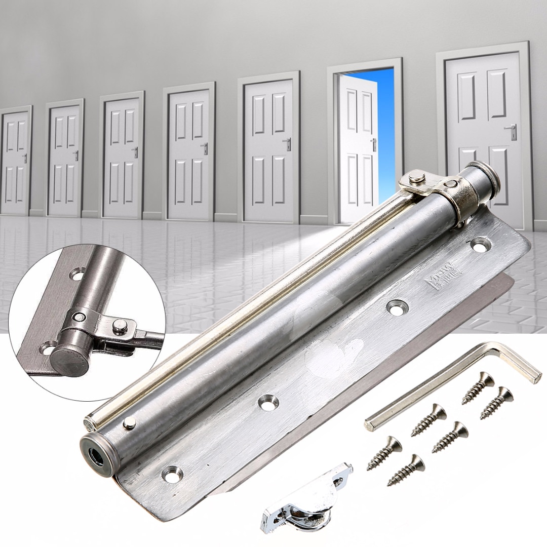 7.6&quot; Stainless Steel Door Closer with Screws Adjustable Surface Mounted Auto Closing Door Closer Fire Rated Door Hardware