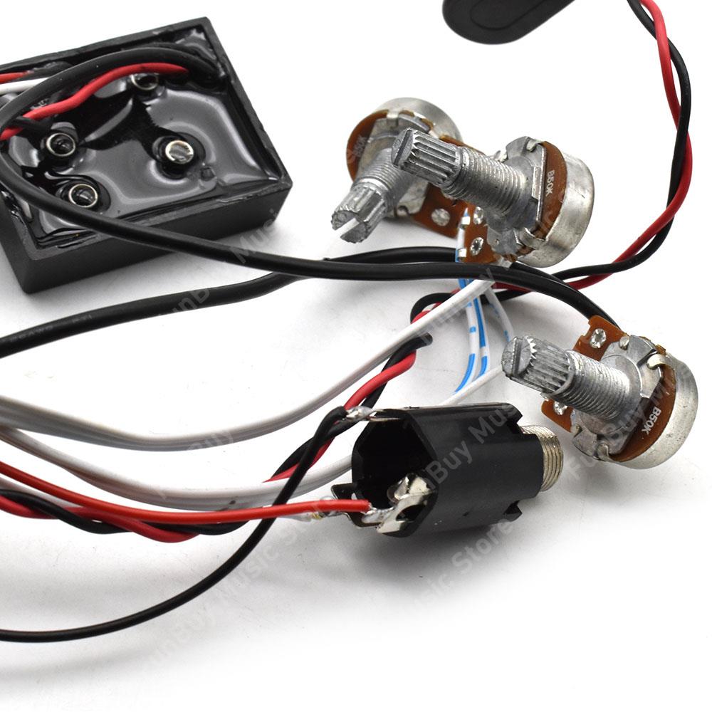 3 Band EQ Preamp Circuit Guitar Dual Potentiometer for Active Bass Guitar Pickup 5 Control Knobs Guitar Pickup Control System