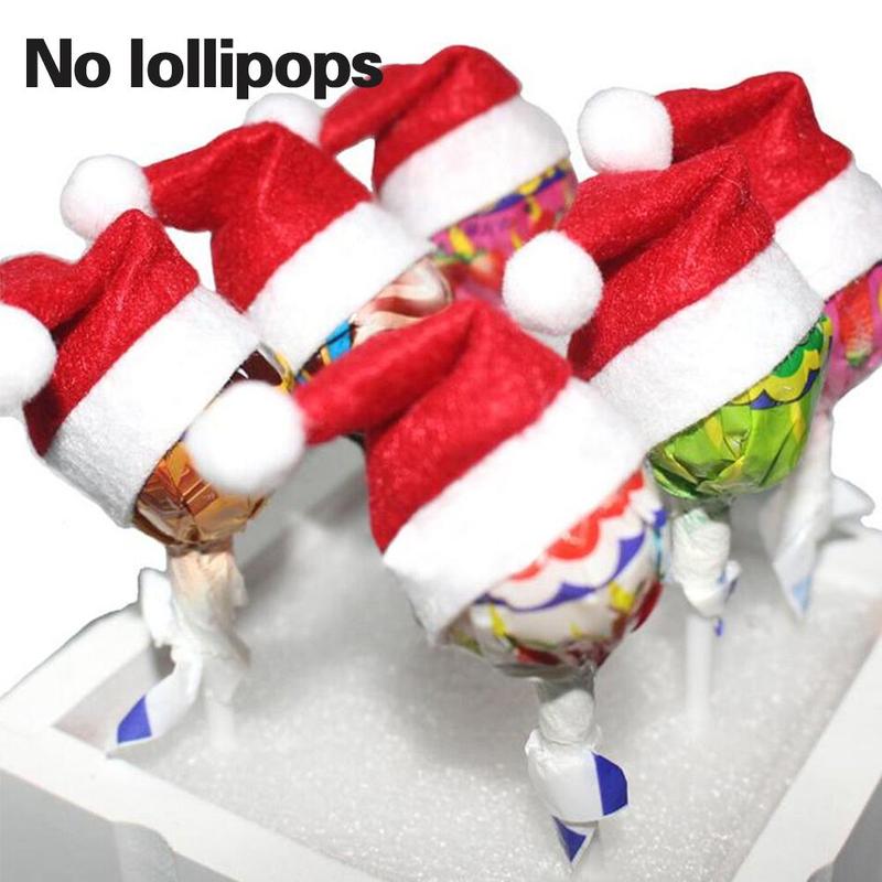 10 stuks kerst mini flanellen hoeden wijnfles doppen hoeden hoedendecoratie snoep mini boom hoeden kerst bruiloft lolly kerstman kerst  x1 s 5