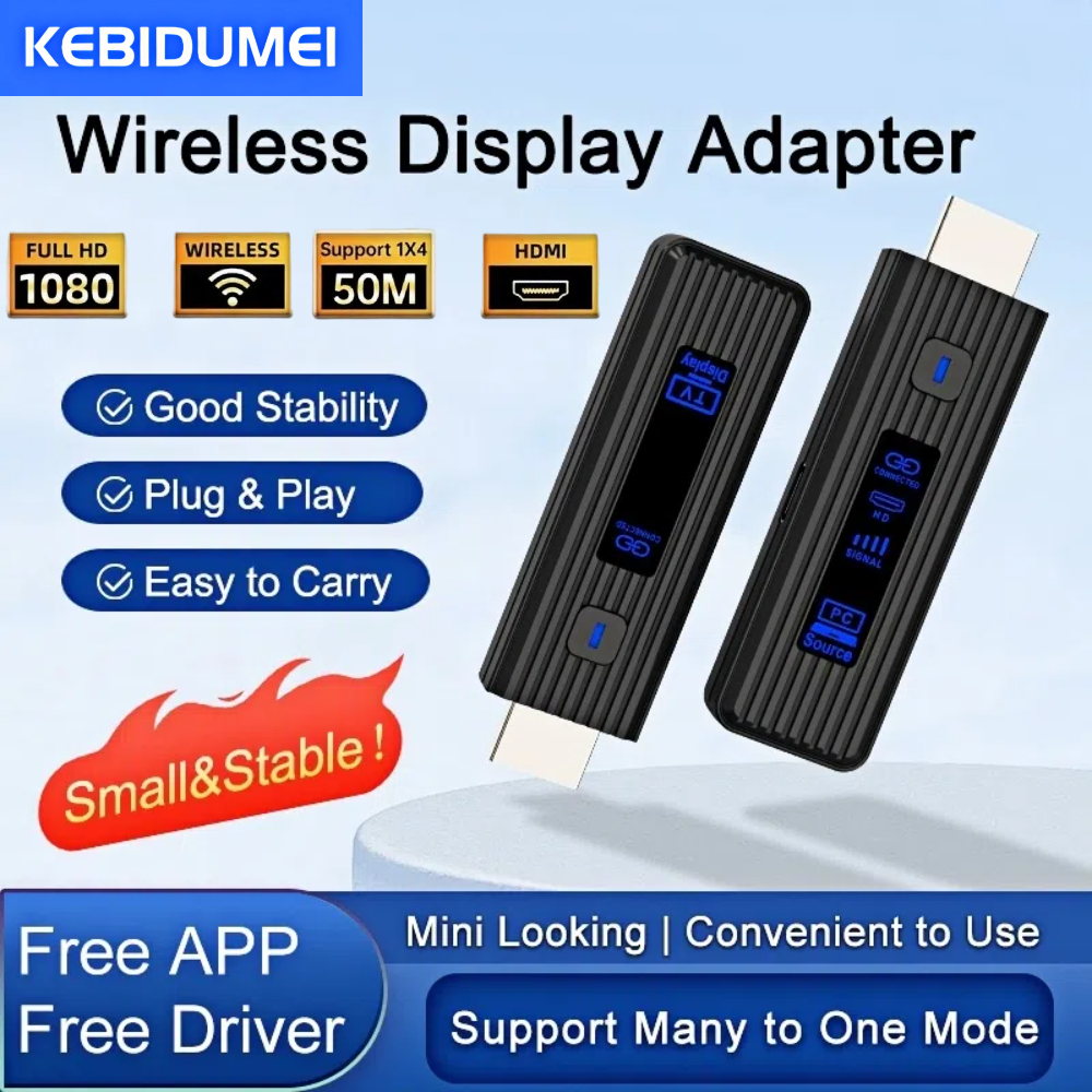 Bezprzewodowy zestaw nadajnika i odbiornika HDMI robić przedłużania wideo, adapter dongle TV Stick robić PC, kamery, laptopa, projektora, monitora, telewizora