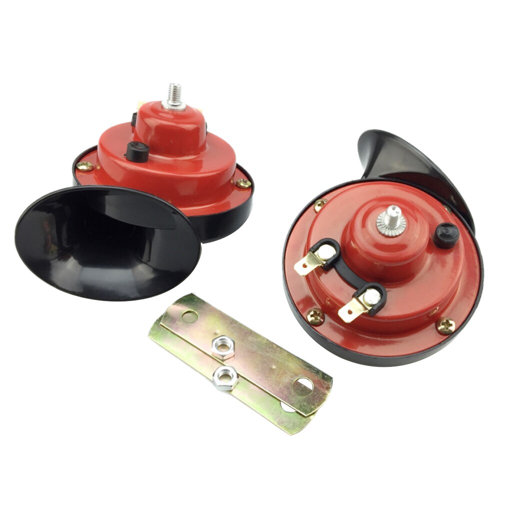 12V Dual-tone Air Horn Sound Siren Snail Horn For Truck Car Bus Boat Red