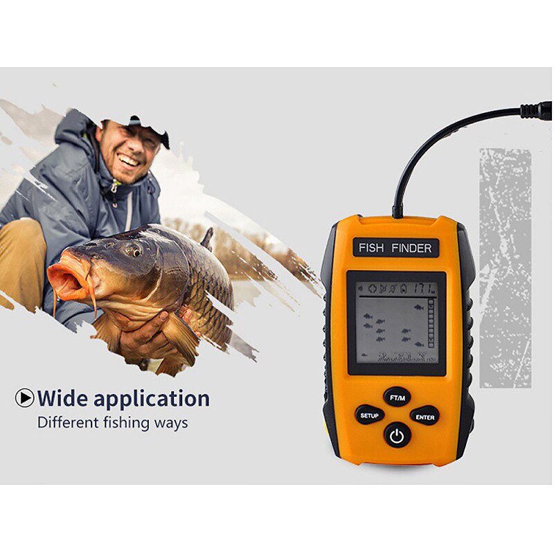 NEUE-Tragbare Fisch Finder Echolot 100M Sonar Lcd Echo Signalgeber Fishfinder Echolot Für Angeln Neue Kabel Sonar Fisch Finden