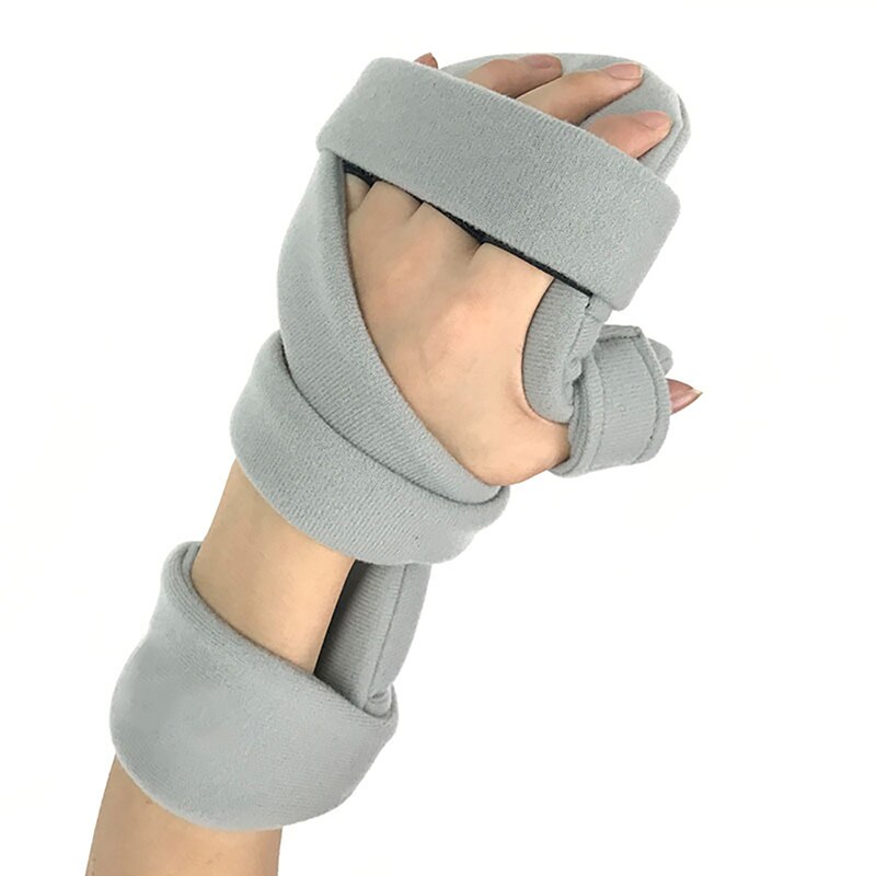 Vaste vingercorrector functionele fractuurrevalidatie hand polsspalk immobilisator verstelbare rustcorrector grijs vast: Linkerhand