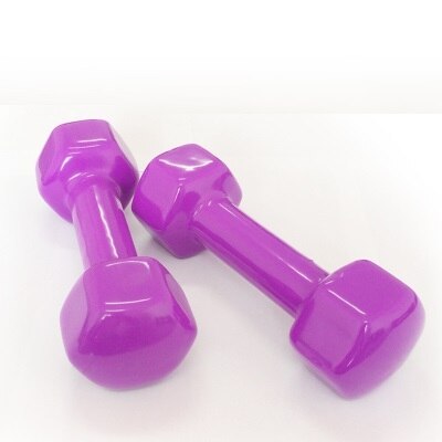 Plastik dip i håndvægt til kvinder fitness vægt håndvægte fitness håndvægte fitness & bodybuilding håndvægt kettlebell 1.5kg*2 stk.: Lilla