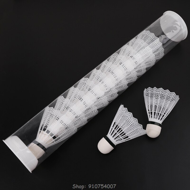 12Pcs White Badminton Plastic Shuttlecocks Indoor Outdoor Gym Sports Accessories N21 20